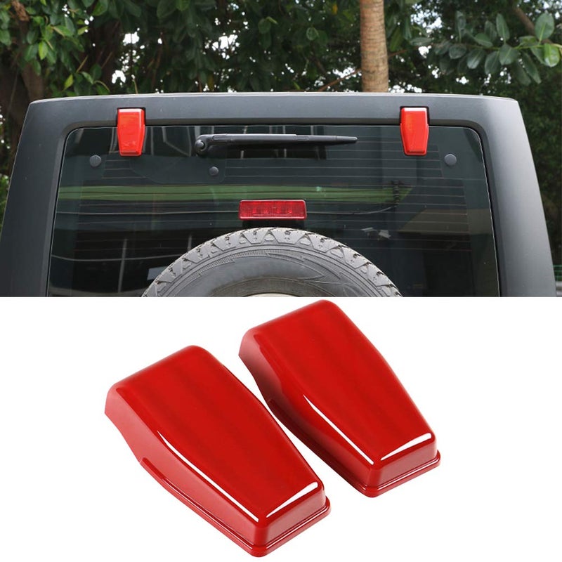 idain 2PCS Tailgate Hinge Cover Rear Upper Glass Door Liftgate Hinge Cover Trim for 2007-2017 Jeep Wrangler JK & Unlimited (Red) - Image 1